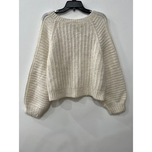 Free People Size S Carter Pullover Sweater Color Ivory MSRP $98 - Picture 6 of 13